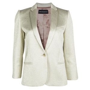 Zadig & Voltaire Deluxe Gold Embossed Blazer Size Small Retail Price $750